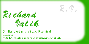 richard valik business card